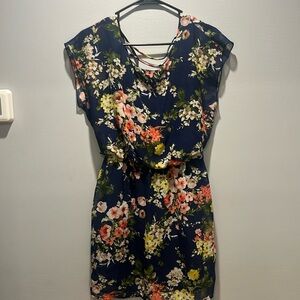 City‎ Triangles Beautiful Floral Poly cotton  Flower Dress, above knee